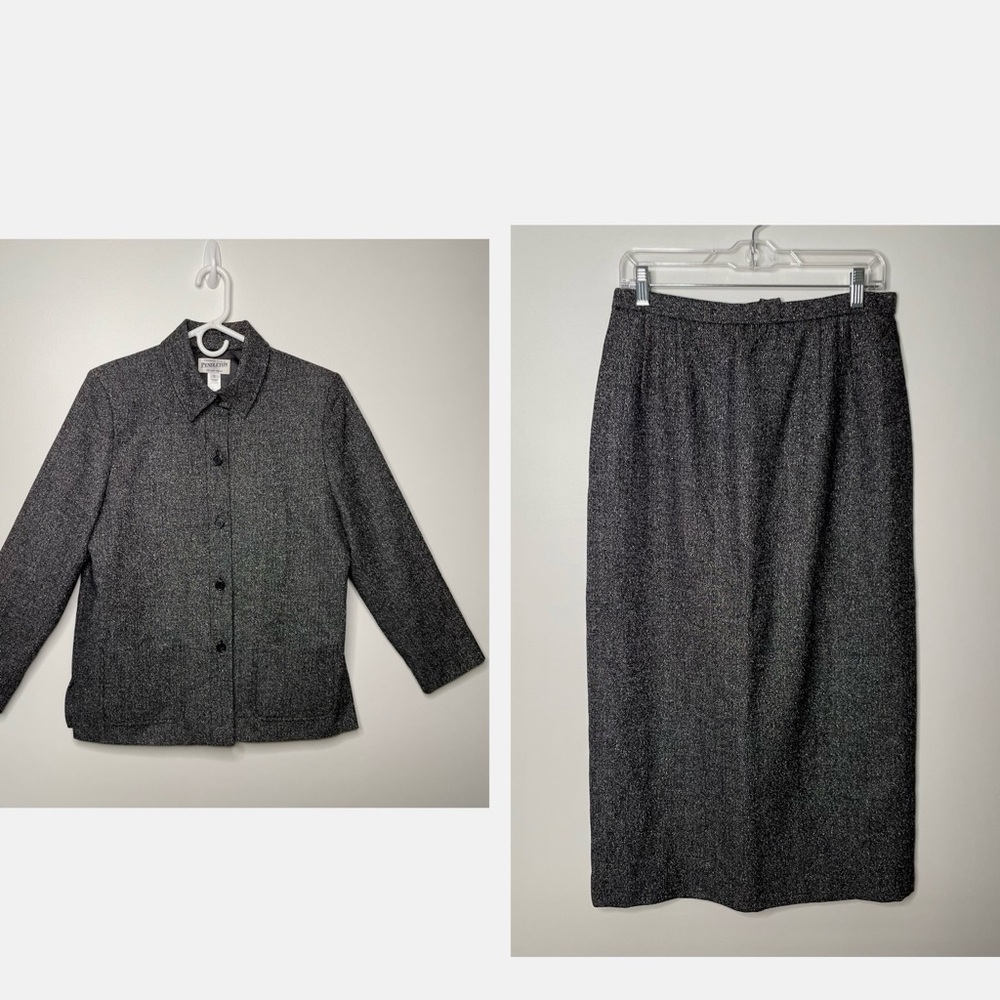Vintage Pendleton Wool Jacket Skirt Suit Set Womens Size 12 Lined Modest